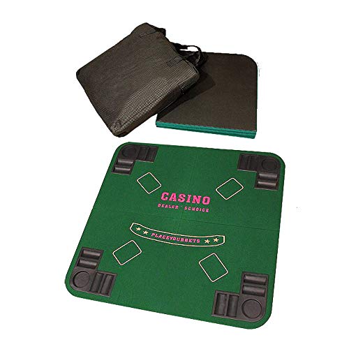 Tablero para Juegos de Cartas Plegable para 4 Jugadores Color Verde