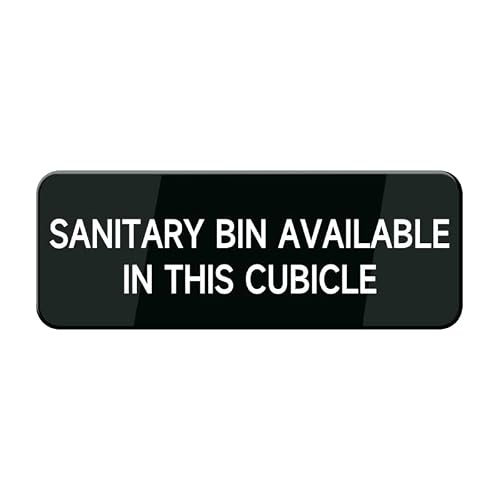 Sanitary Bin Available In This Cubicle Sign 8"X3" Black White Acrylic Self Stick Door Wall Decal For Offices Businesses House Home