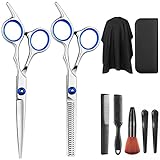Haarschere Friseurschere Set haarschneide friseur zubehör Scharfe frisör Schere Mit Friseurumhang Haarschneideschere Set FüR Friseure Haare Schneiden ausdünnschere FüR hunde kinder Damen Herren