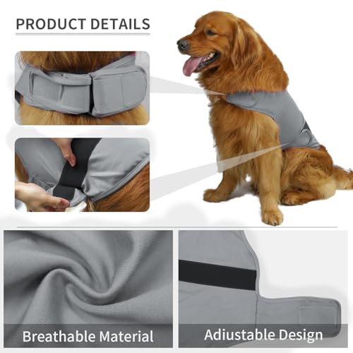 Dog Anxiety Jacket Calming Coat Thunder Dog Wrap Anxiety Relief Shirt Vest with Reflective Strip for Pets Keep Calming Comfort Stress Relief Fireworks Thunder Storm - Image 3