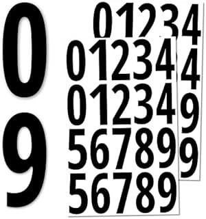 200 Pieces, 75mm - Number Stickers, Waterproof Vinyl Stick On Numbers - Black