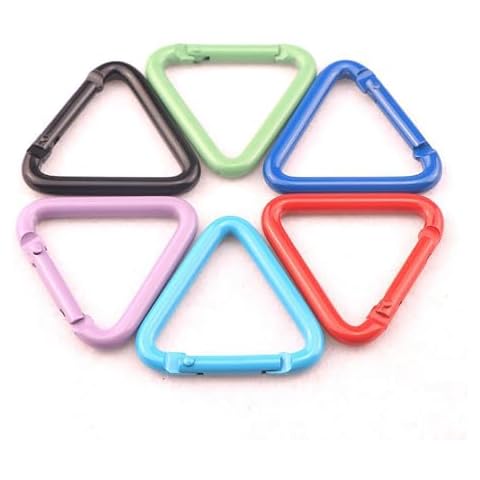 ABCOOL 12PCS Triangle Shape Keychain Clips Mini Small Carabiner - 2 inch Aluminum Durable Quick Release Auto Locking D-Shape Spring Loaded Clip for for Home Rv Camping Fishing Hiking Traveling Cover