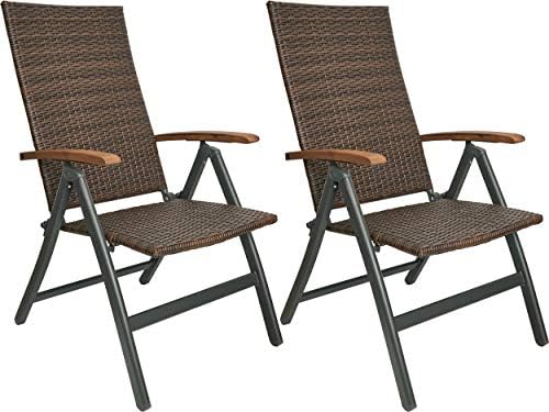 Brubaker Modena Set di 2 Sedia da Giardino in Poli Rattan