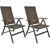 BRUBAKER Set van 2 Polyrattan Tuinstoelen Modena – Hoge Rugleuning Opvouwbaar – 8-voudig verstelbare Rugleuning…
