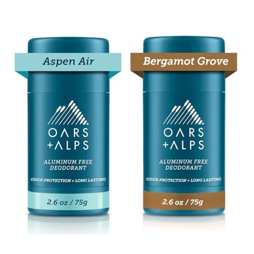 Oars + Alps Aluminum Free Deodorant Bundle for Men and Women, Valentines Gifts for Him, Dermatologist Tested and Made with Clean Ingredients, Vegan, Bergamot Grove & Aspen Air image 2