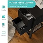 Lufeiya Computer Desk with Fabric Drawers, 40 Inch Reversible Gaming Desk for Small Space Home Office, Modern Simple Study Writing Table PC Desks for Bedroom, Black - Image 5