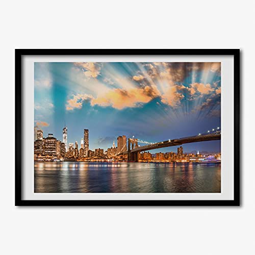 Cadre photo 70x50 cm Tulup pour habiller un mur vide avec le tableau moderne Pont de Brooklyn