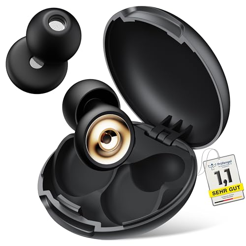 Aoiiena Pro-Confort Bouchons d'Oreille-avec Filtre Métallique Avancé, 46dB Réduction du Bruit, Matériau Doux Nano-Silicone, 4 Tailles (XS-L) pour Sommeil,...