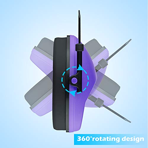 Huarui Noise Cancelling Ear Muffs For Shooting Hunting, Adjustable Shooting Ear Muffs,Shooters Ear Protection Safety Ear Muffs, Lightweight Ear Muffs Noise Protection (Purple) #TOP6