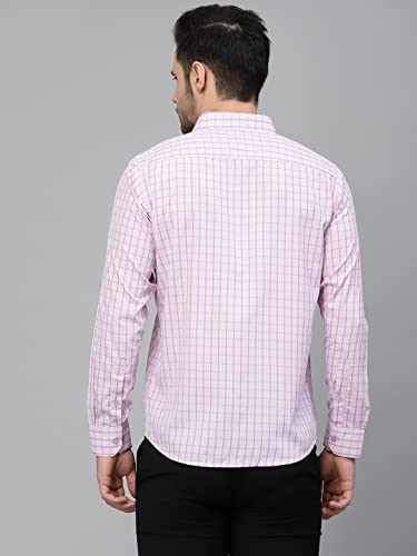 Image of Style Quotient Men Blue Tattersall Checked Polycotton Slim Fit Formal Shirt