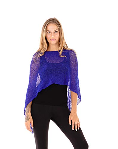 Image of SHU-SHI Womens Sheer Knit Poncho Shrug Lightweight Cover Up One Size Fits Most