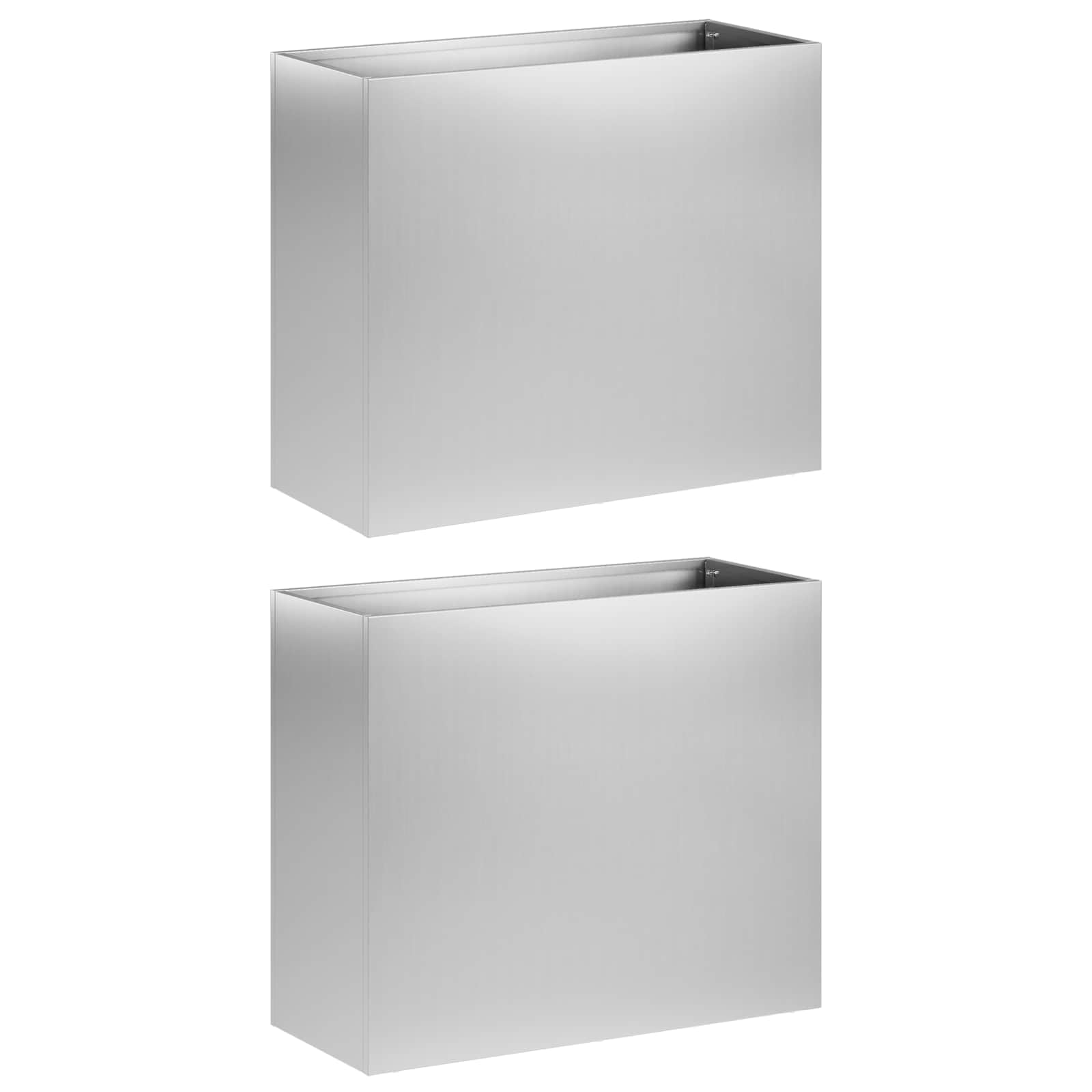 Genérico Macetero de Jardín 2 uds. Plateado 50 x 20 x 40 cm,Casa y jardín,Maceteros y jardineras,7.3 kg-8005453