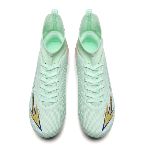 Image of Soccer Cleats for Mens Womens High Tops Lace Up Unisex Football Shoes Indoor Turf Soccer Shoes AG FG TF for Beginners to Advanced Players
