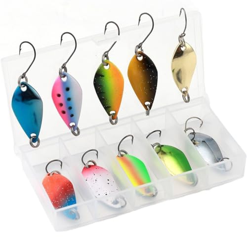 ZEPIQOR Cucchiaini da Pesca Esche 10 Pezzi, 2.5g/3.5g/5g, Esche per la Pesca Alla Trota, Trota, Persico, Luccio, 10 Pezzi