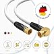 RedStar24 2m SAT Antennenkabel Satellitenkabel Digital HDTV 135dB 2X F-Stecker 1x 90° gewinkelt VERGOLDET Koaxialkabel Ultra HD 4K 3D UHD Koaxial Satelliten Router Modem Kabel (2m, Weiß)