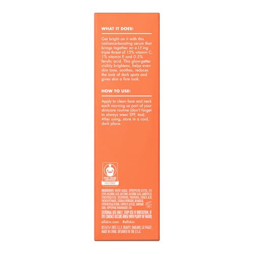 e.l.f. SKIN Bright Icon Vitamin C + E + Ferulic Serum, Brightening & Soothing Face Serum, Helps Even Skin Tone - Image 2