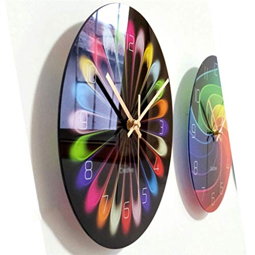 Horloge murale à quartz colorée grand format pour décoration de maison