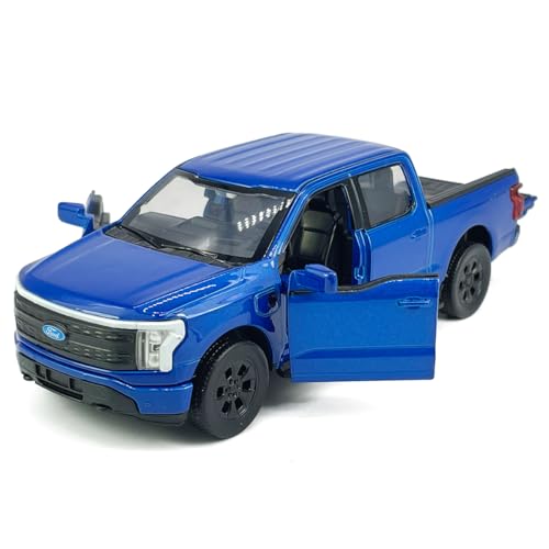 Modelo a escala 1:36 F-150 EV Lightning Platinum azul miniatura 4