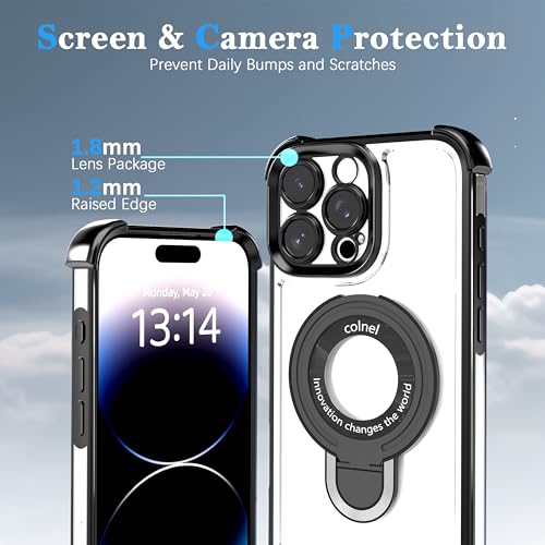 IAIYOXI for iPhone 14 Pro Max Case with Strong Magnetic Ring Stand, Military-Grade Shockproof, 4 Airbag Corners Protective, Fit for MagSafe, Kickstand Phone Case for iPhone 14 Pro Max - Black by IAIYOXI - Used condition - Image 3