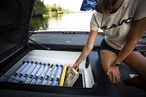 Image of Plano EDGE 3700 Premium Thin Tackle Utility Box, Clear and Yellow, Waterproof and Rust-Resistant Bait and Tackle Box Storage Organization
