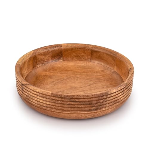 Kimona Salad Bowls Acacia Wood Wood Serving Bowls Individual Bowls Fruits, Salad, Pasta, Cereal, Rice and Snacks (25.4cm x 25.4cm x 6.35cm) - Cosy Home Interiors Kimona Salad Bowls Acacia Wood Wood Serving Bowls Individual Bowls Fruits, Salad, Pasta, Cereal, Rice and Snacks (25.4cm x 25.4cm x 6.35cm)