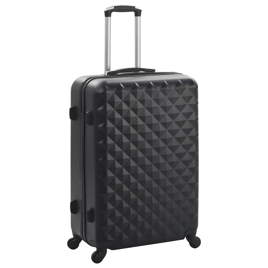 Set di 3 valigie rigide in ABS da viaggio trolley, Nero , L