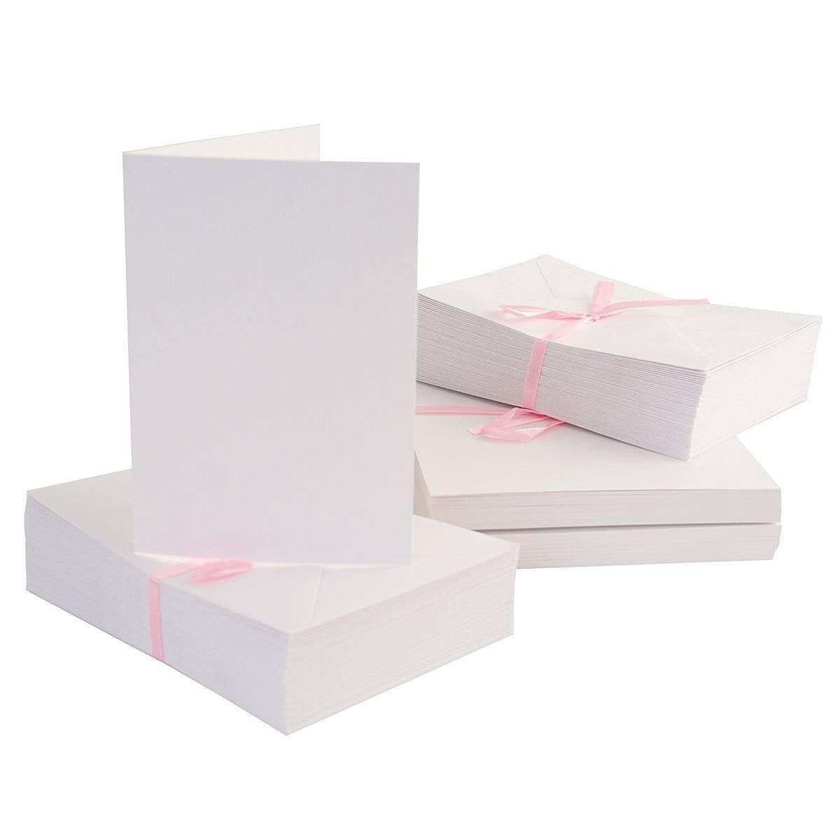 Anita's Plain Blank Cards & Envelopes A6 White Pack of 100 for Home Wedding Birthday Christmas Thank You Art & Craft Scrapbooking Supplies Baby Shower Card Making