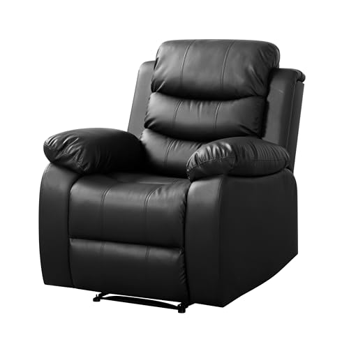 Recopilación de Sillones Reclinables Baratos los mejores 10. 47 Midtown Concept Sillon Reposet Reclinable Individual Tapizado en Simil Cuero - Negro