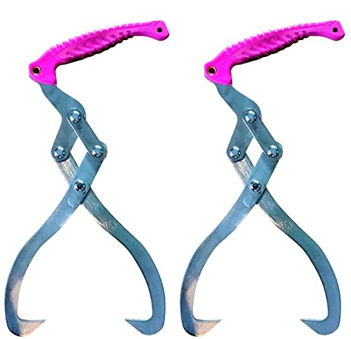 LOGD 2個セット 30cm丸太トング 12インチ 鋭利 蛍光色 ログ リフティング 薪 原木 流木 集材 ト30センチ 2本