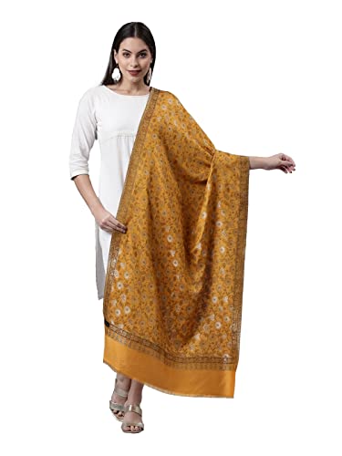 Image of Pashmoda Women Kaani Stole with Silky Zari Weave, Shawl, Wrap (Size 72X208 CM)
