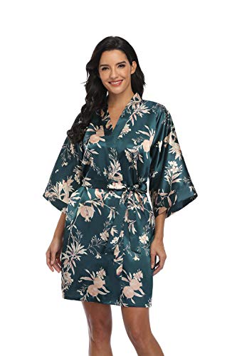 Image of Women's Pure Short Silky Robes Bridesmaid Bride Party Satin Robes Sleepwear