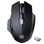 INPHIC Wireless Mouse Rechargeable, [Battery Level Visible], Silent Click USB 2.4G Cordless Mouse for Laptop PC Computer Tablets, 6 Buttons, 2400DPI 4 Adjustment Levels, Black