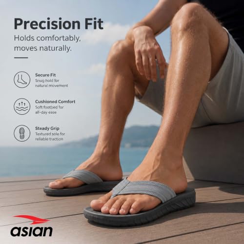 Image of ASIAN Safari-14 Men's Stylish Flip Flops | Lightweight Comfort, Soft Cushion Feel, Durable Grip, Perfect for Home, Outdoors