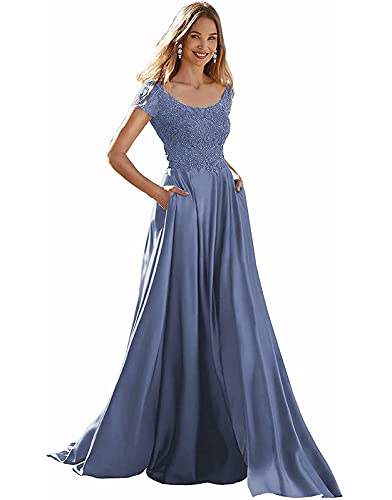dusty blue mother of the bride gowns