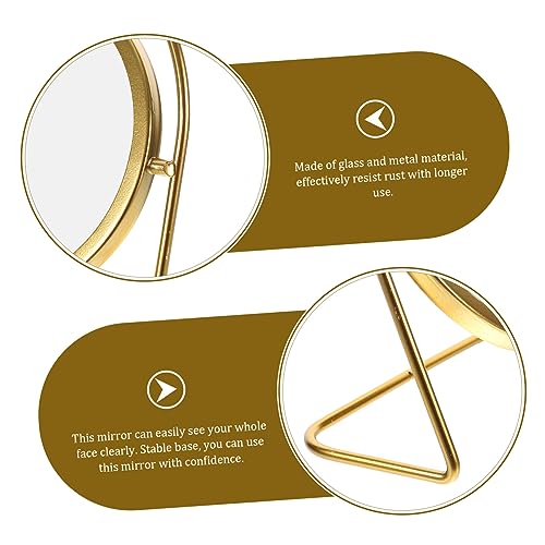 Espejo de maquillaje vintage doble cara LIFKOME dorado miniatura 3