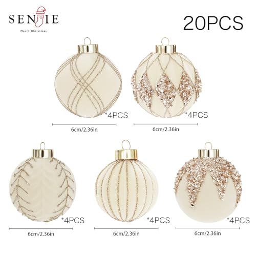 Image of 20PCS Velvet Ornaments for Christmas Tree, 2.36IN Flocked Ornaments Balls