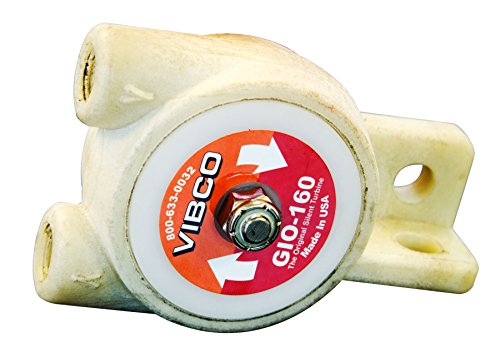 VIBCO GIO-160 Silent Pneumatic Turbine Vibrator, 160 lb. Force, 5,500 lb. Force, 5 CFM, 60 psi, Threaded Exhaust, Non,Corrosive Housing