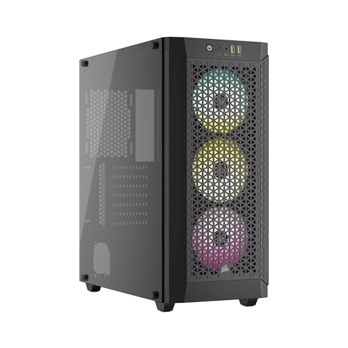 Corsair 480T RGB Airflow Tempered Glass Mid-Tower Computer Case/Gaming Cabinet with Two USB 3.2 Gen 1 Type-A Ports and one USB 3.2 Gen 2 Type-C Port | Included 3X AR120 RGB Fans - Black (B0D3F92YVF) Amazon Price History, Amazon Price Tracker