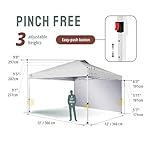 CROWN SHADES 12x12 Pop Up Canopy Tent Instant Commercial with 150D Silver Coated Fabric Including 1 Removable Sidewall, 4 Ropes, 8 Stakes, Weight Bags, STO 'N Go Bag, White - Image 3