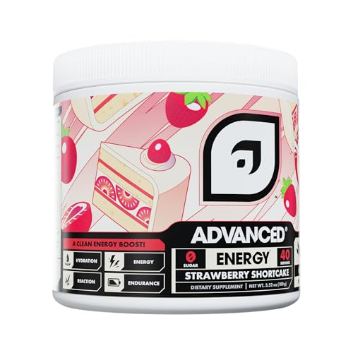 Image of Advanced Energy - Energy Boosting Formula with Electrolytes for Hydration - L-Theanine to Combat Jitters - Sugar Free & Keto Friendly - No Maltodextrin (40 Servings) (Strawberry Shortcake)