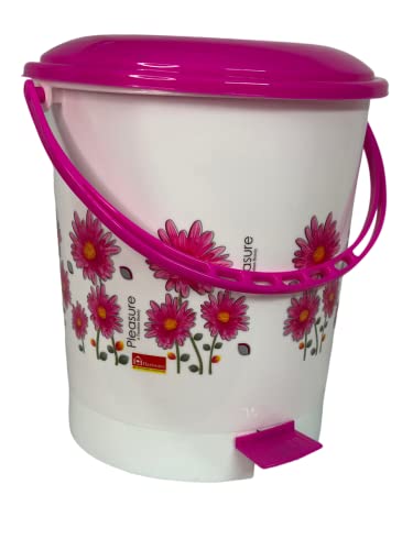 JHAMAN Plastic Swing Lid Garbage Waste Dustbin for Home, Office, Factory (8 Litres, Printed White) (B0C5RRT8PQ) Amazon Price History, Amazon Price Tracker