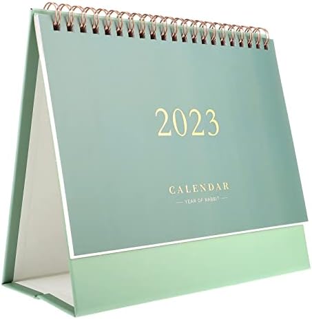 TOYANDONA 2022-2023 Desk Calendar, Standing Flip Desktop Calendar from July 2022 to December 2023, 8.27 x 7.48, Stand up Desk Calendar with Twin- Wire Binding Green