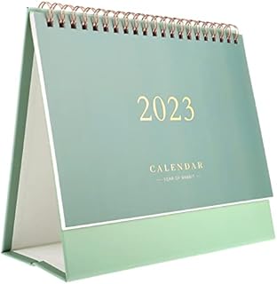 TOYANDONA 2022-2023 Desk Calendar, Standing Flip Desktop Calendar from July 2022 to December 2023, 8.27 x 7.48, Stand up Desk Calendar with Twin- Wire Binding Green