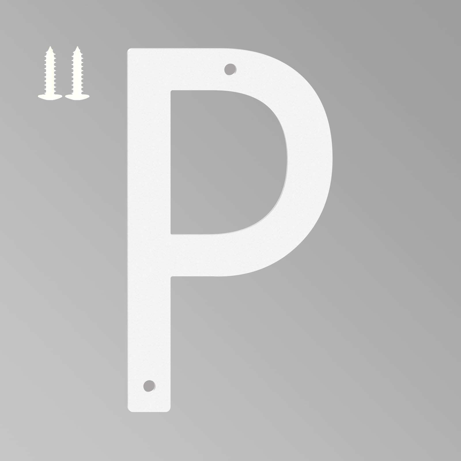 3 Inch White House Numbers for Outside, Metal Letters for Outdoor Signs, Anti-rust Aluminium House Address Letters for Front Door, Office, and Garden Decoration (Letter P)