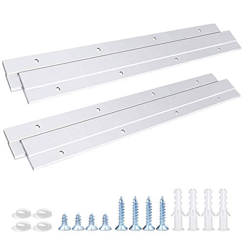 Image of French Cleat Hanger 12 Inch, Aluminum Z Clips for Hanger Supports 80lbs - Interlocking Wall Mounting Bracket Hardware Kit for Hanging Mirrors, Picture, Shelf, Whiteboard, Art, Frames (12 inch-2Pairs)