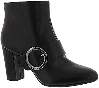 Anne Klein Womens Novo Leather Almond Toe Mid-Calf, Black Leather, Size 9.5