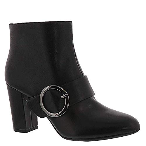 Anne Klein Womens Novo Leather Almond Toe Mid-Calf, Black Leather, Size 9.5