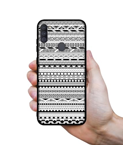 Image of Black & White Patterns Design Premium 2D Printed Metal Back Case Cover for Samsung Galaxy A11 4G / M11 4G