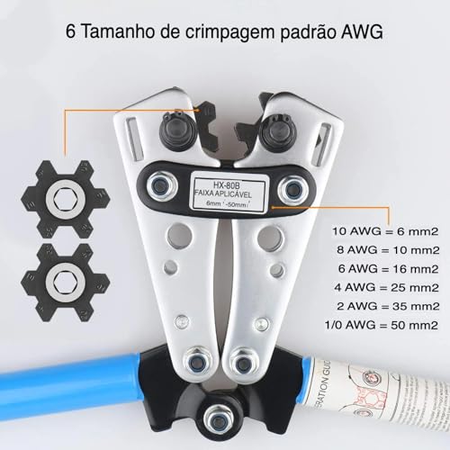 Alicate Crimpador Terminal Compressão De 6 Até 50mm Aço