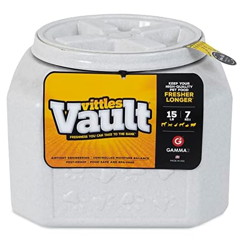 Gamma2 Vittles Vault Dog Food Storage Container with Airtight Lid, holds up to 10-15 Pounds of Dry Pet Food, Cat Kibble and Bird Feed, BPA Free, Made in USA Cover